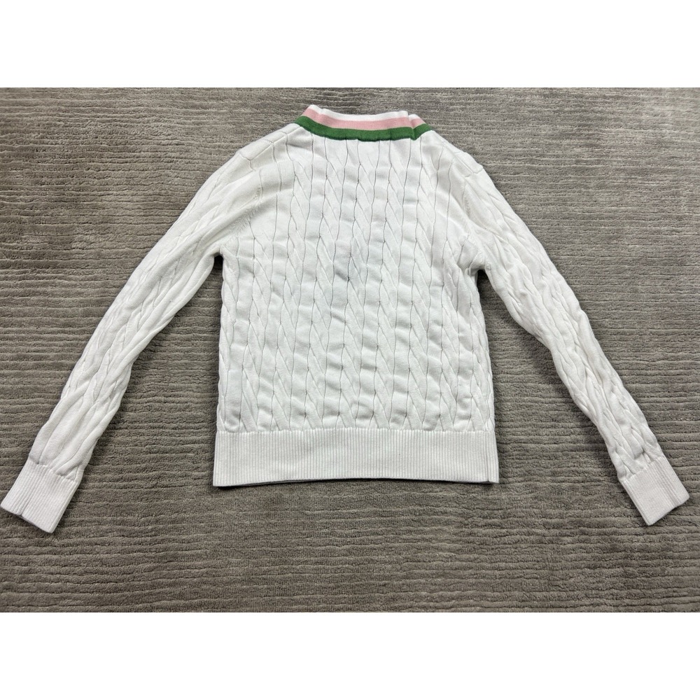 Minnie Rose Sweater Womens Medium White Long Sleeve Knit‎ V-Neck Preppy Y2K - Picture 7 of 13